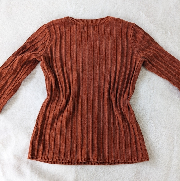 🌷3/15🌷 Simply Vera Wang Burnt Orange Sweater Size XS - Picture 2 of 8